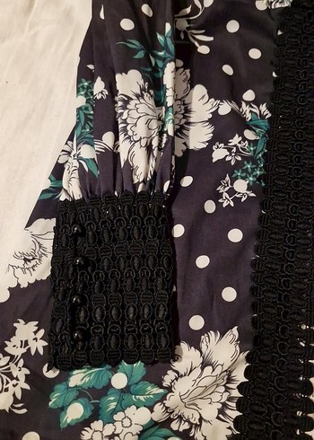 Uzun Kol Desenli Bohem Elbise - Görsel 8