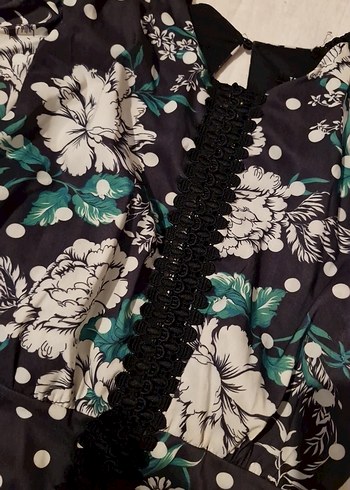 Uzun Kol Desenli Bohem Elbise - Görsel 9