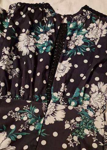 Uzun Kol Desenli Bohem Elbise - Görsel 10