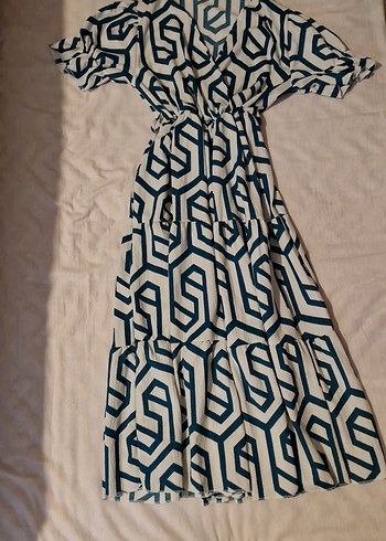 YEŞİL UZUN ELBİSE - Görsel 6