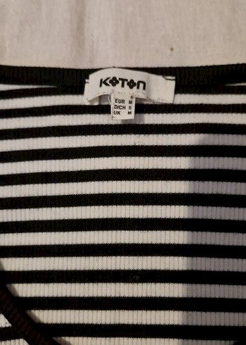 Siyah Beyaz Çizgili Kadın Tişört - Görsel 5