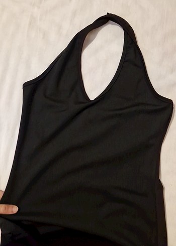 Siyah V Yakalı Kolsuz Kalem Elbise - Görsel 7