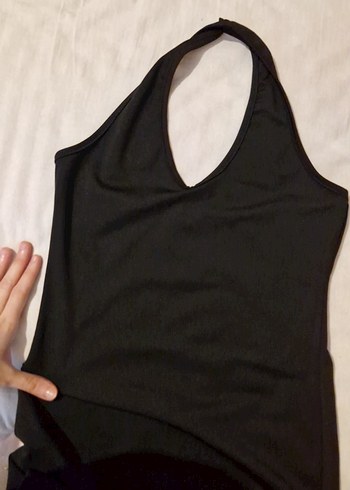 Siyah V Yakalı Kolsuz Kalem Elbise - Görsel 6