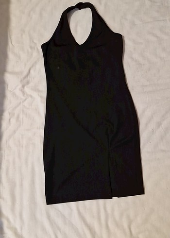 Siyah V Yakalı Kolsuz Kalem Elbise - Görsel 3