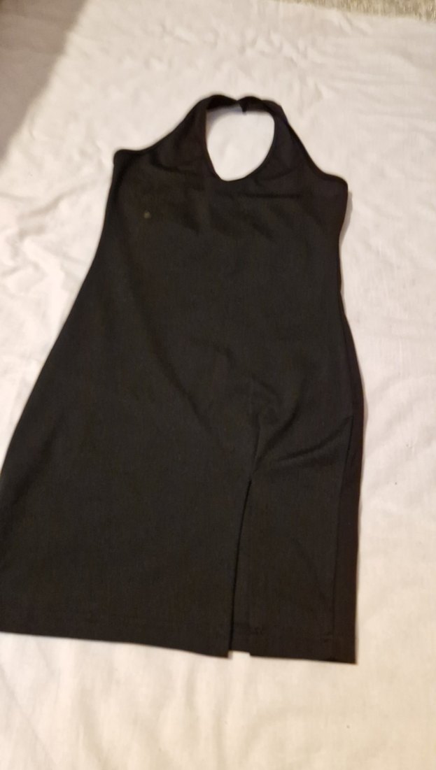 Siyah V Yakalı Kolsuz Kalem Elbise - Görsel 5