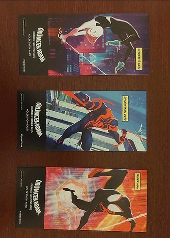  Spiderman evrene geçiş koleksiyon kartları 3 adet Fiyatıdır