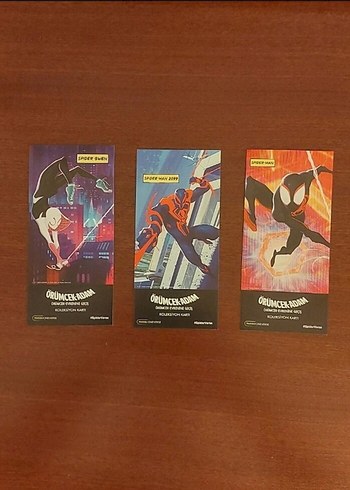Spiderman evrene geçiş koleksiyon kartları 3 adet Fiyatıdır