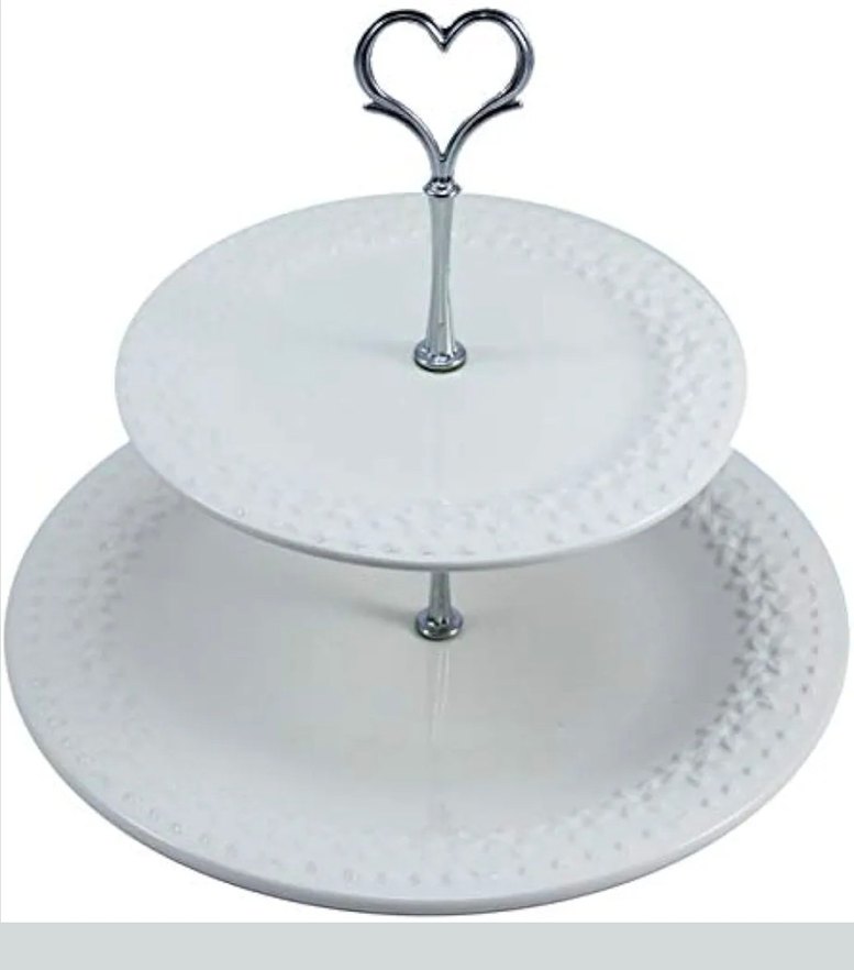 YNS 2 Katlı Porselen Sunum Tabağı - Görsel 2