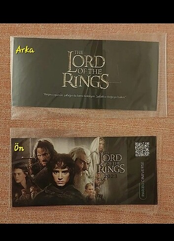 Lord of rings film hatıra bileti 