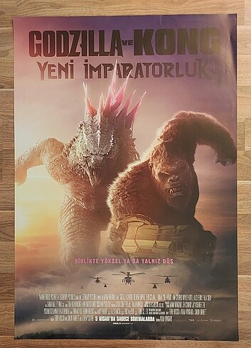Godzilla ve kong film posteri 70x100 original rulo şeklinde yoll