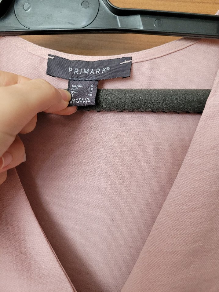 Düğmeli Pudra Pembe Keten Uzun Elbise - Görsel 3