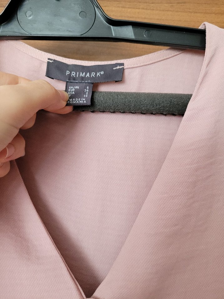 Düğmeli Pudra Pembe Keten Uzun Elbise - Görsel 2