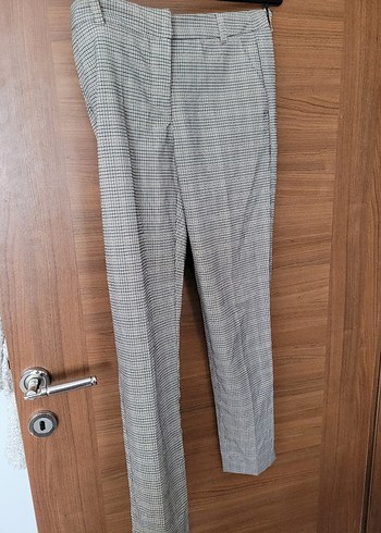 Gri Düğmeli Kadın Kumaş Pantolon - Görsel 3