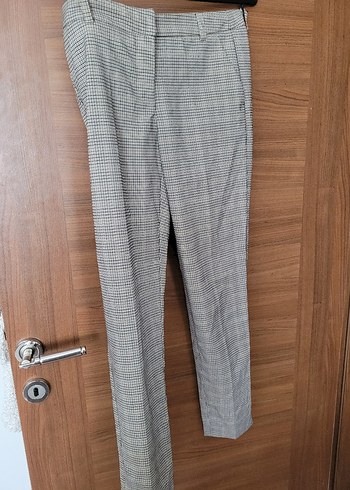 Gri Düğmeli Kadın Kumaş Pantolon - Görsel 2