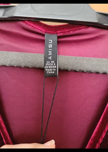 Bordo Kadın Uzun Kollu  Kadife tulum - Görsel 2