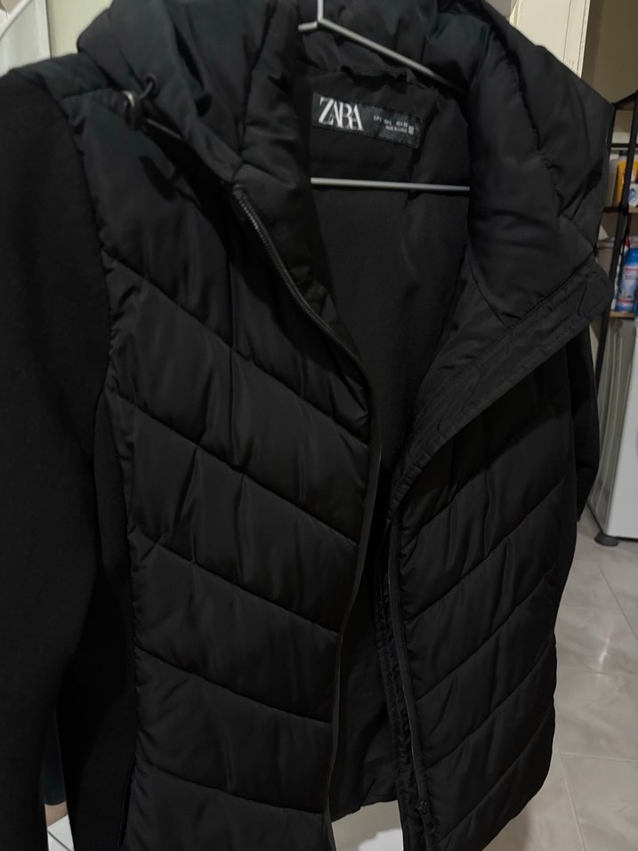 Siyah Yüksek Yakalı Uzun Kollu Mini Spor Elbise - Görsel 3