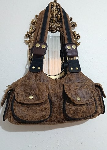 American Vintage Vintage Kahverengi Deri Omuz Cantasi