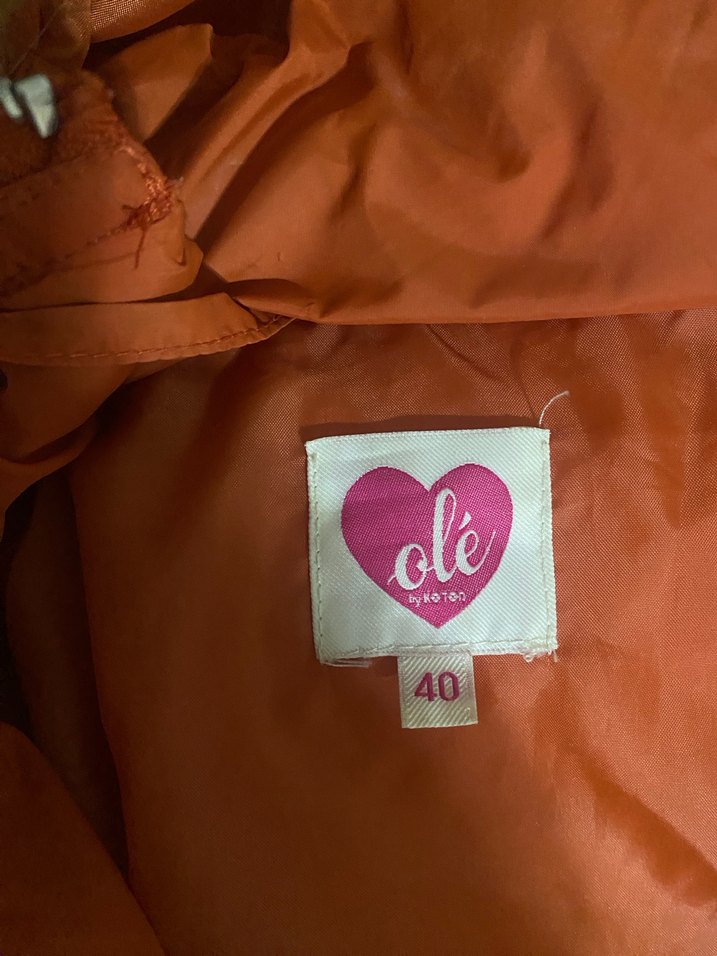 Turuncu Peluş Detaylı Midi Kadın Mont - Görsel 2