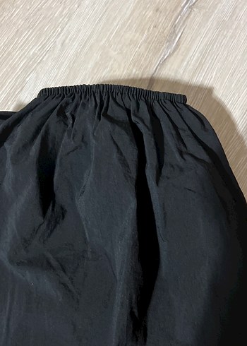 Siyah Rahat Kesim paraşüt kumaş eşofman - Görsel 4