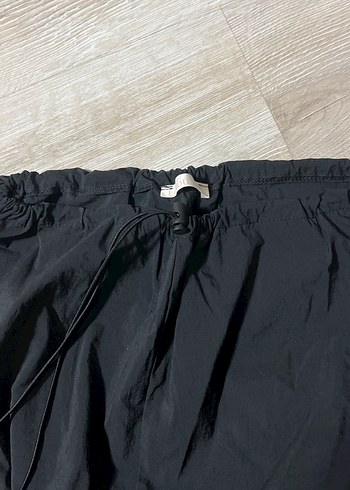 Siyah Rahat Kesim paraşüt kumaş eşofman - Görsel 2