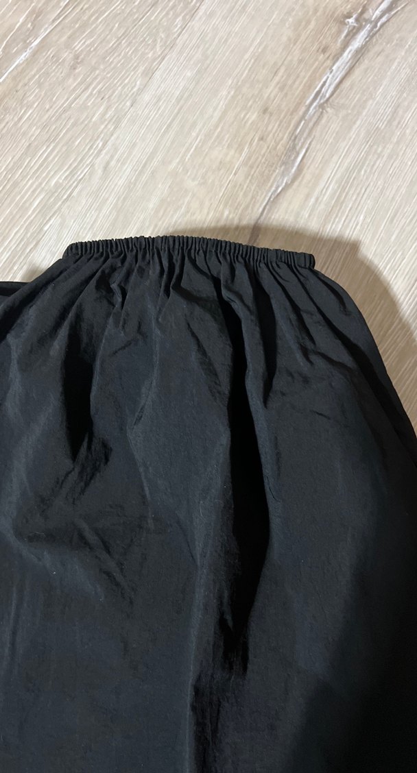 Siyah Rahat Kesim paraşüt kumaş eşofman - Görsel 4