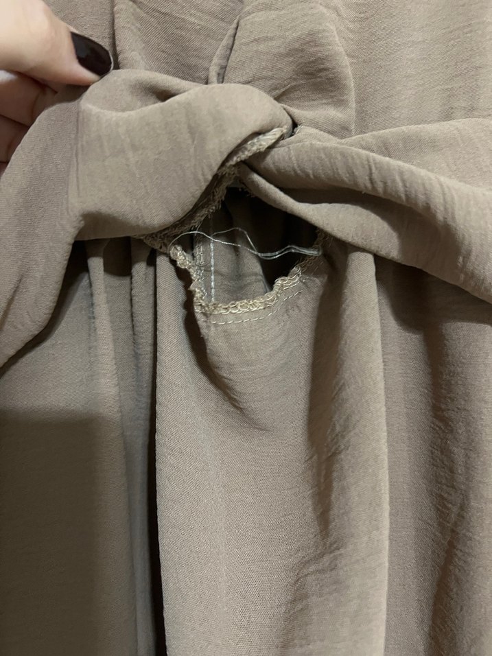 Vizyon  Keten V Yaka Uzun Elbise - Görsel 3