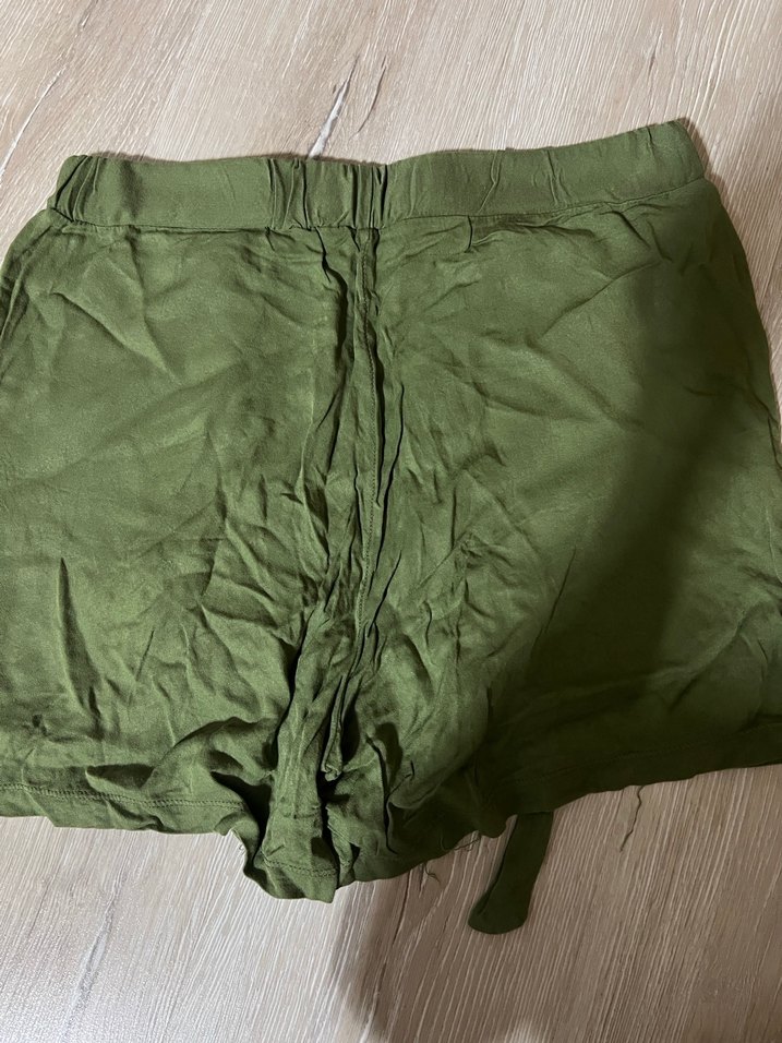 Kadın Keten Haki şort - Görsel 3