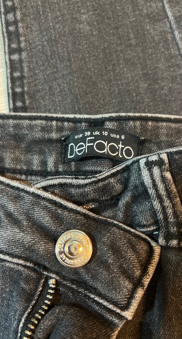 Gri Kadın Denim Midi Boy Dar Kesim Jean - Görsel 2