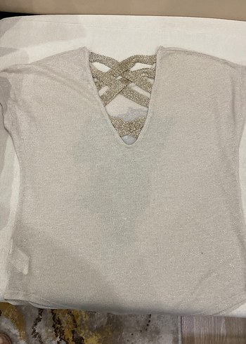 Kız Çocuk Gri Payetli Bohem Tişört - Görsel 2