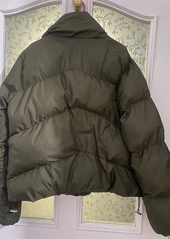 Yeşil Fermuarlı Kadın Kışlık Mont - Görsel 4