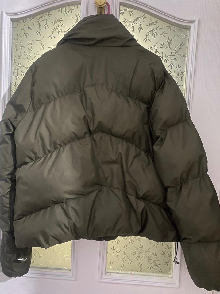 Yeşil Fermuarlı Kadın Kışlık Mont - Görsel 4