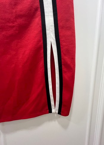 s Beden kırmızı Renk Pull&Bear Çizgili Kırmızı Mini Kalem Etek