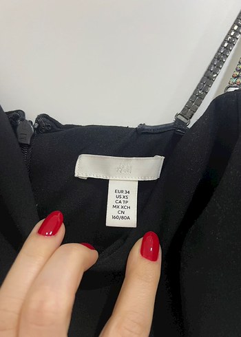 xs Beden H&M Mini Siyah Parti Elbisesi