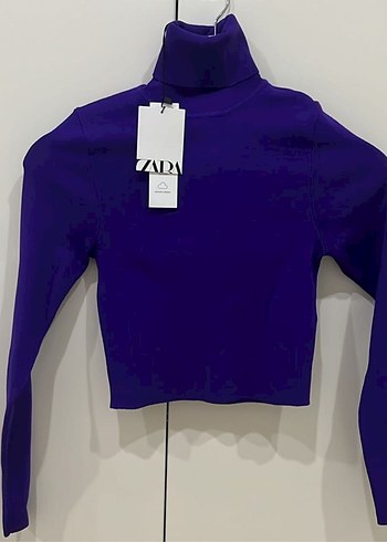 Zara Mor Uzun Kollu Boğazlı Kadın Kazak