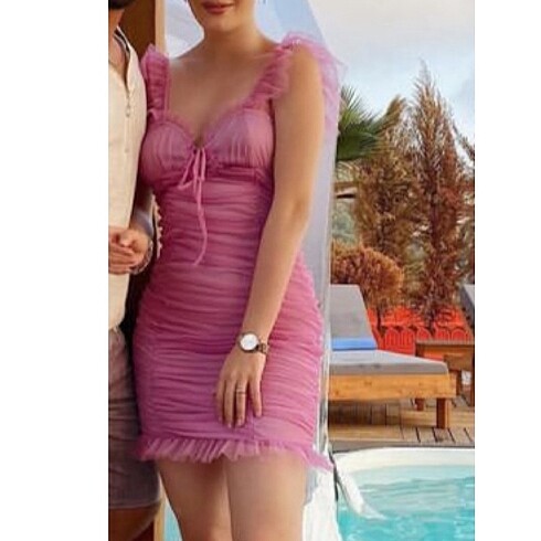 38 Beden Pembe elbise