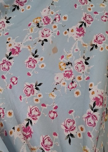 Mavi Bağlamalı Yaka  Uzun Elbise - Görsel 3