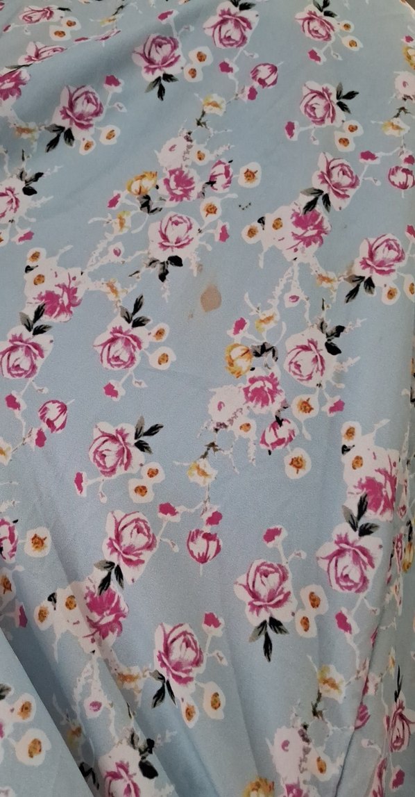 Mavi Bağlamalı Yaka  Uzun Elbise - Görsel 3