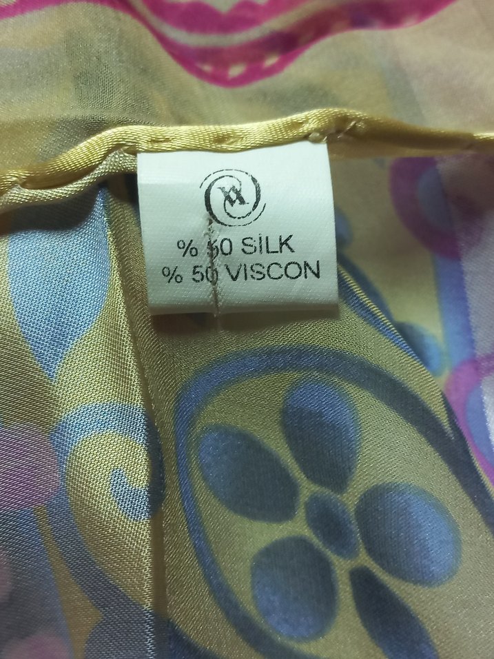 Mor Parlak İpek Bohem Fular - Görsel 2