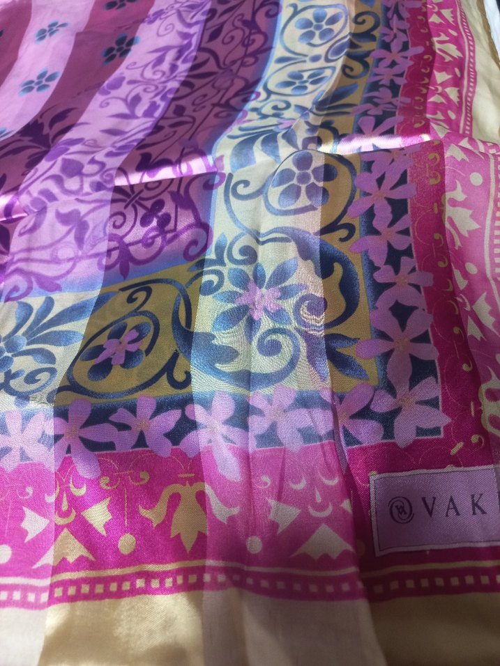 Mor Parlak İpek Bohem Fular - Görsel 3