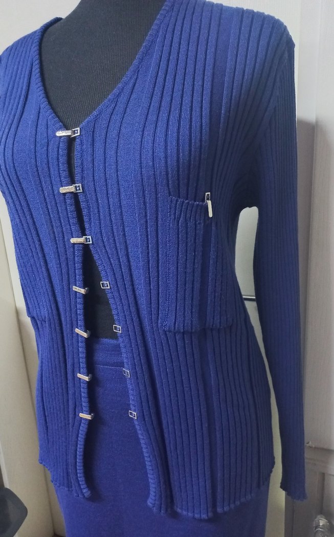 Lacivert Uzun Kollu Triko takım - Görsel 2