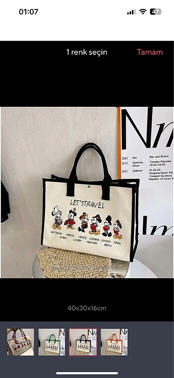 mickey ithal çanta