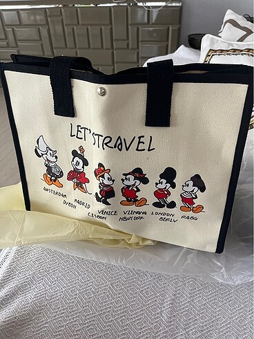  Beden beyaz Renk mickey ithal çanta