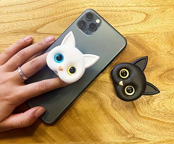 kedi aynalı telefon tutucu
