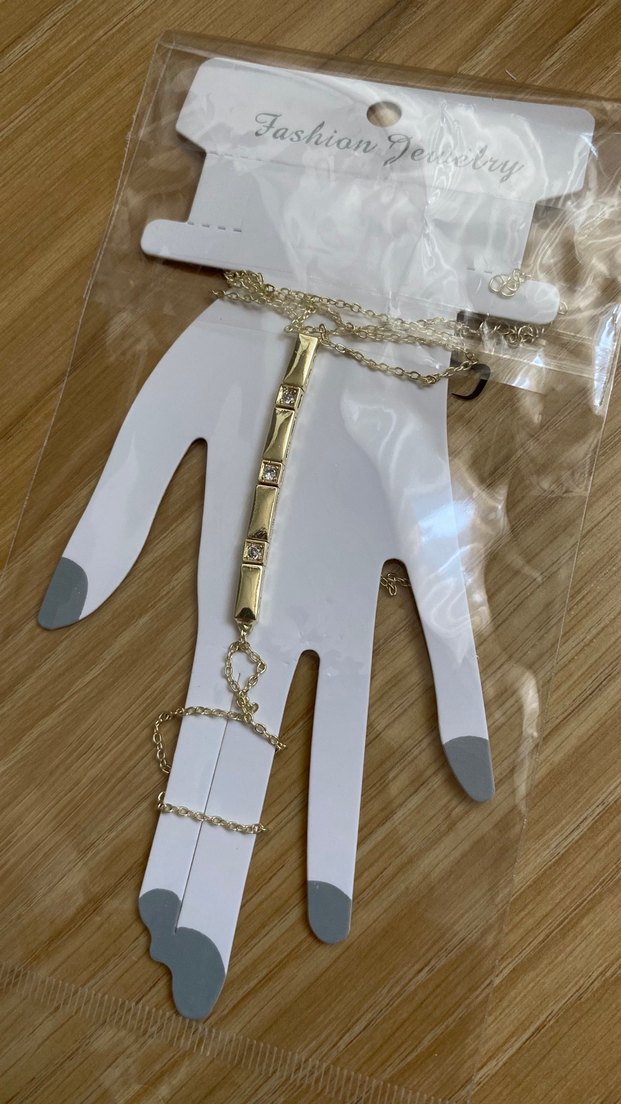 Zincir Detaylı Altın Renk Kadın El Zinciri - Görsel 2