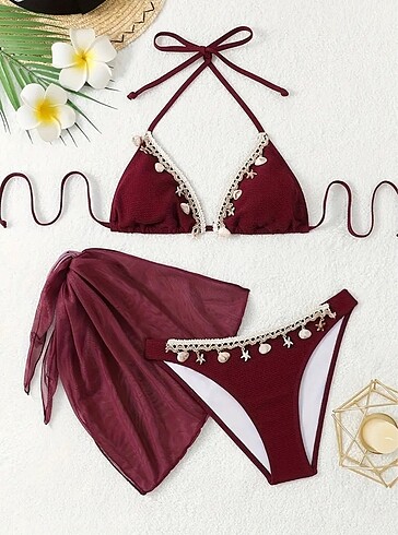 3 parça bohem bikini takım
