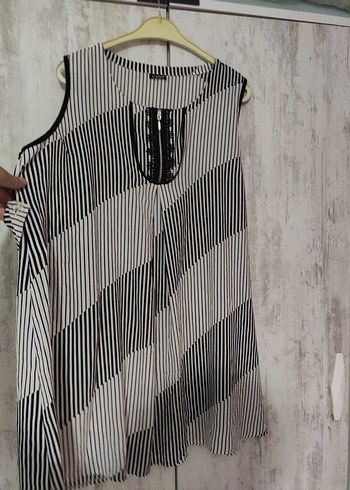 xxl Beden Gri Zebra Desenli Katlı Kadın bulyz