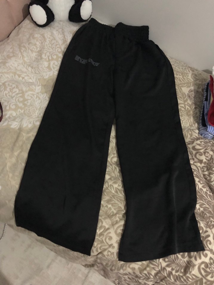 Siyah Rahat Kesim Kadın Kumaş Pantolon - Görsel 2