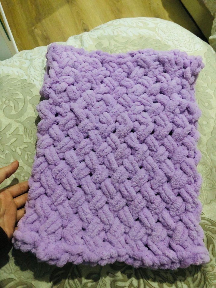 Mor Örgü Kız Çocuk Kapüşonlu Yelek - Görsel 2