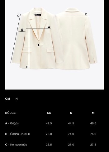 Zara Beyaz Keten blazer ceket