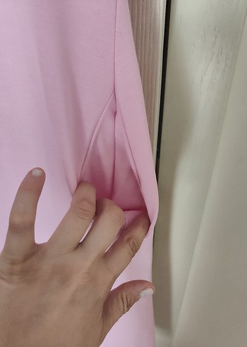 Pembe Midi Hamile Elbisesi - Görsel 4